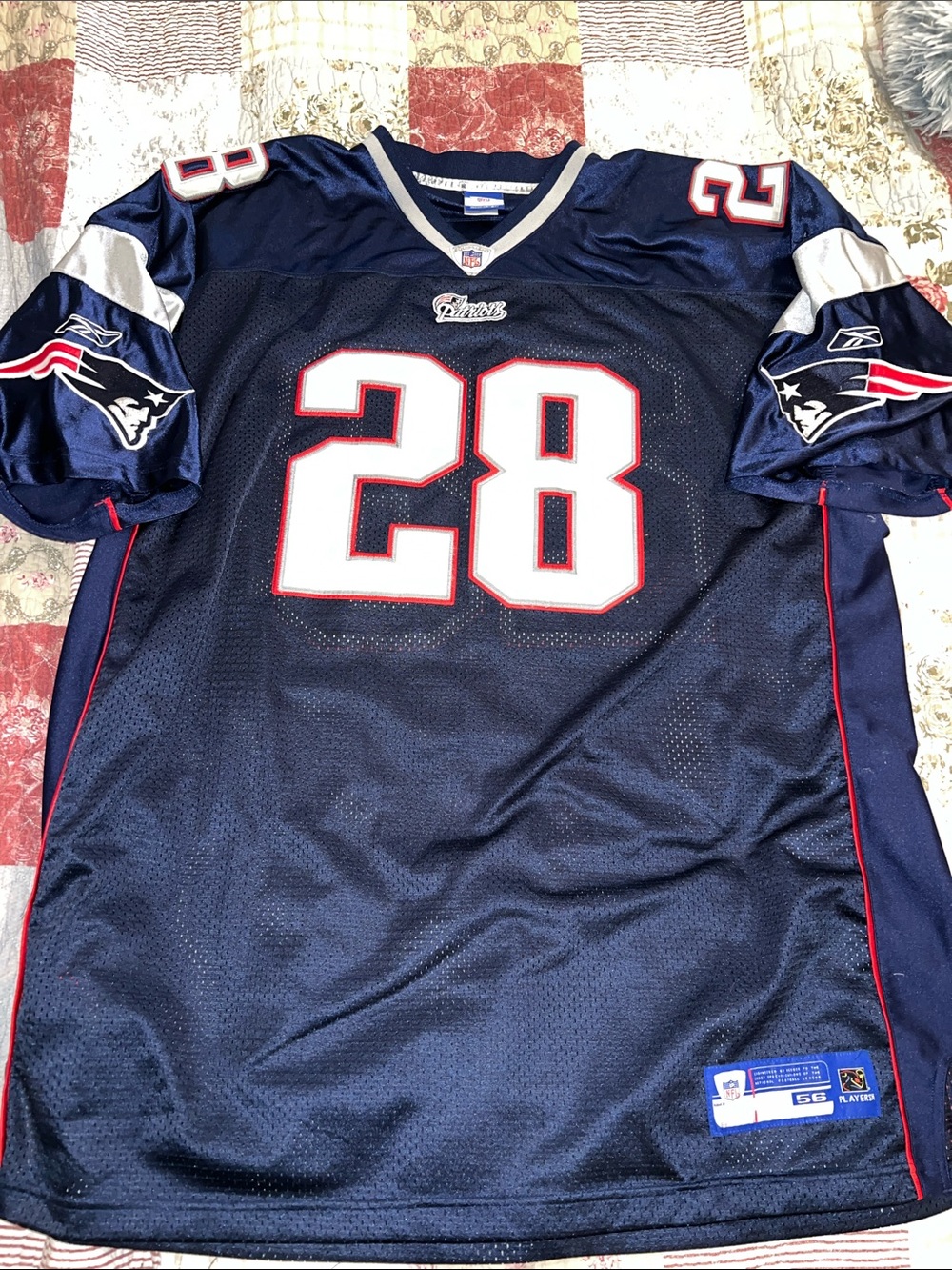 Rare Super Bowl Champion Corey Dillon On-Field Patriots Stitched Jersey Size 56